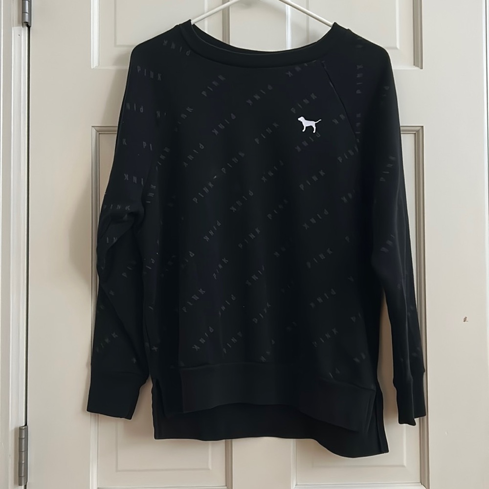 PINK Black Crewneck Sweatshirt Size XS